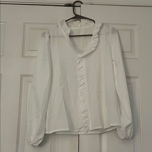 SHEIN White Ruffled Blouse